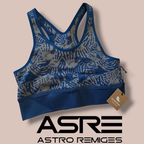 Astro Remiges Women’s High Impact Racerback Sports Bra – Asteroid Blue, Medium - Picture 7 of 7